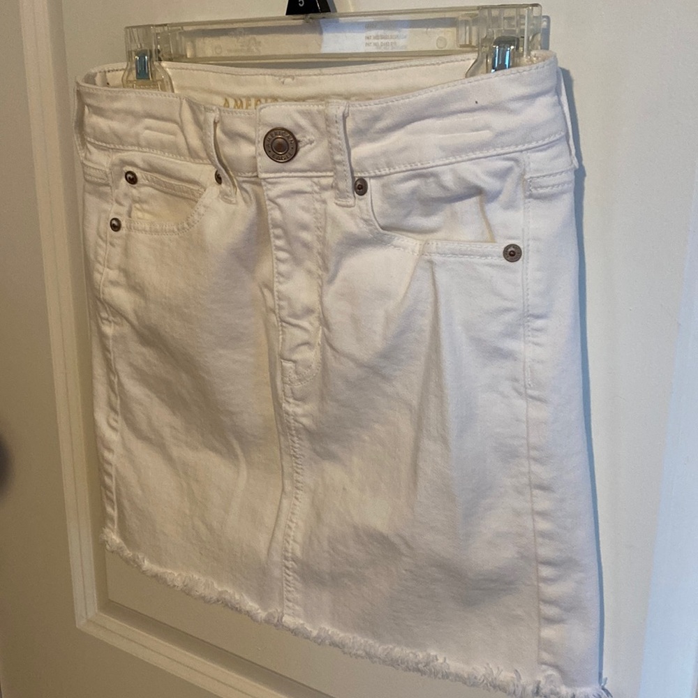 American Eagle white denim skirt, size 2